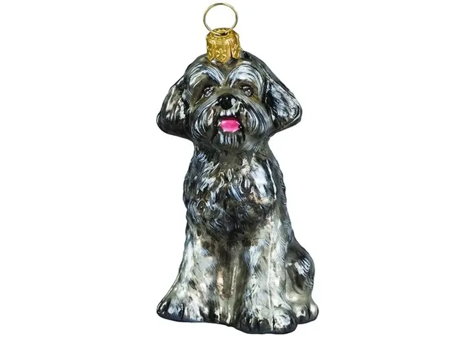 Schnoodle Ornament - Gray - Handcrafted