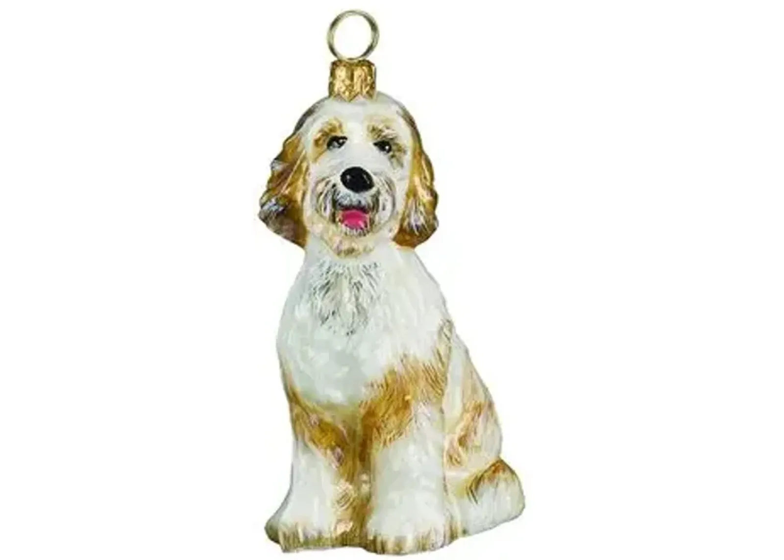 Goldendoodle Ornament - White/Yellow - Handcrafted