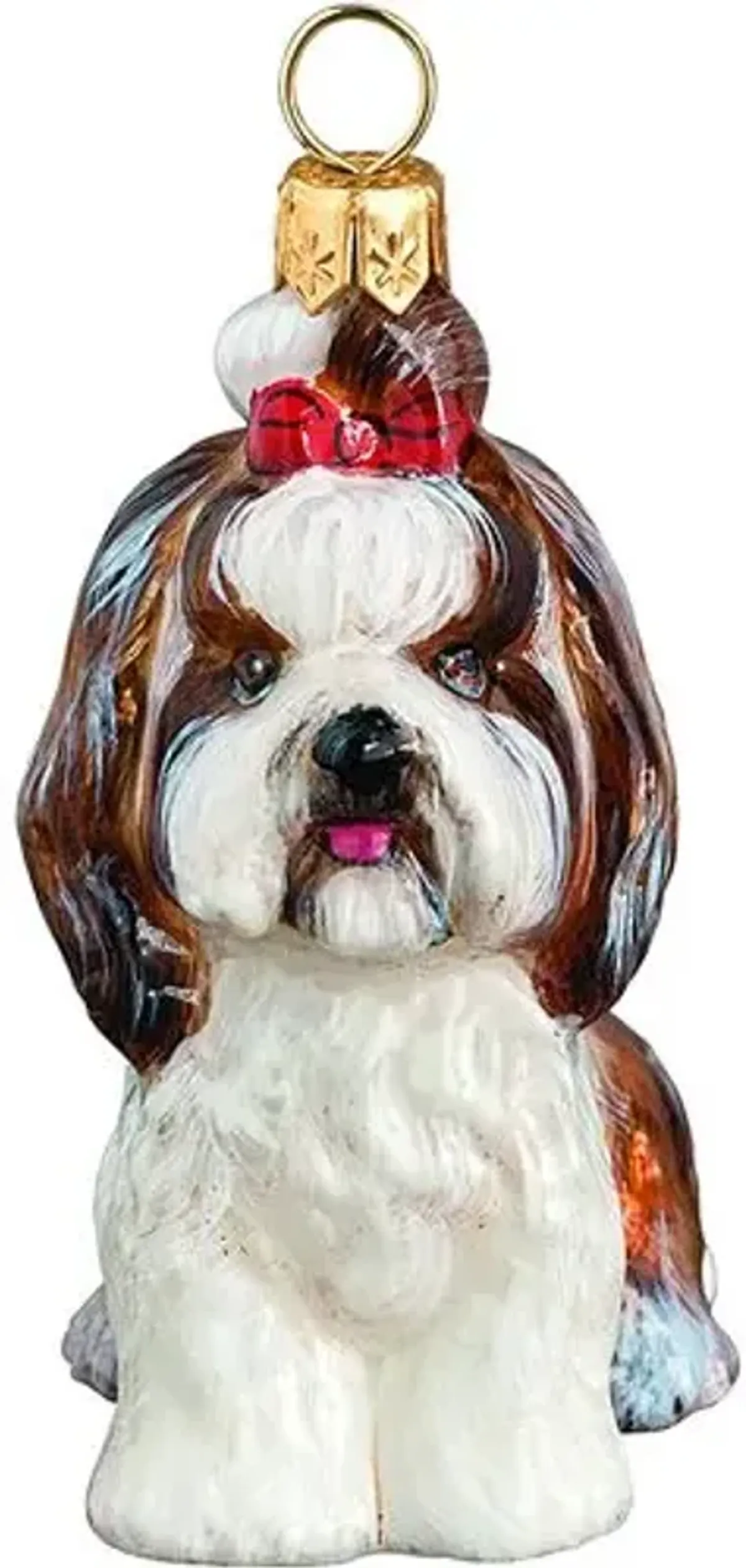 Eloise Shih Tzu Ornament - Brown/White - Handcrafted