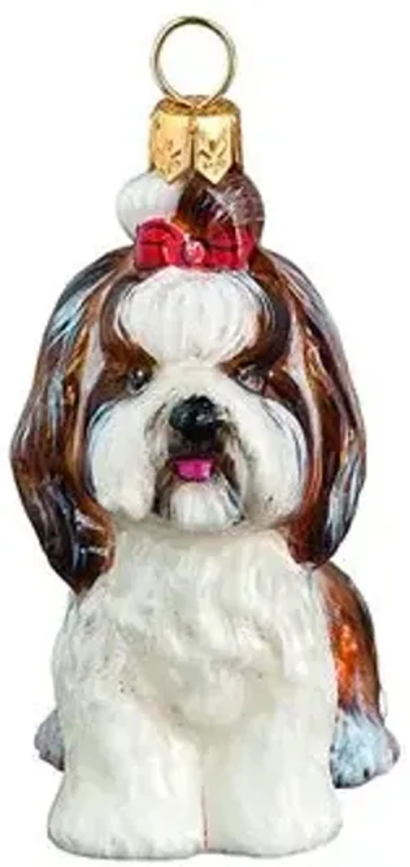 Eloise Shih Tzu Ornament - Brown/White - Handcrafted