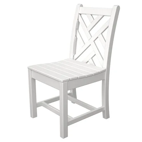 Chippendale Outdoor Dining Side Chair - White
