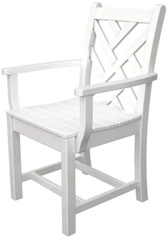 Chippendale Dining Outdoor Armchair - White