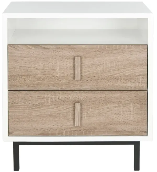 Kelli Nightstand, White/Natural