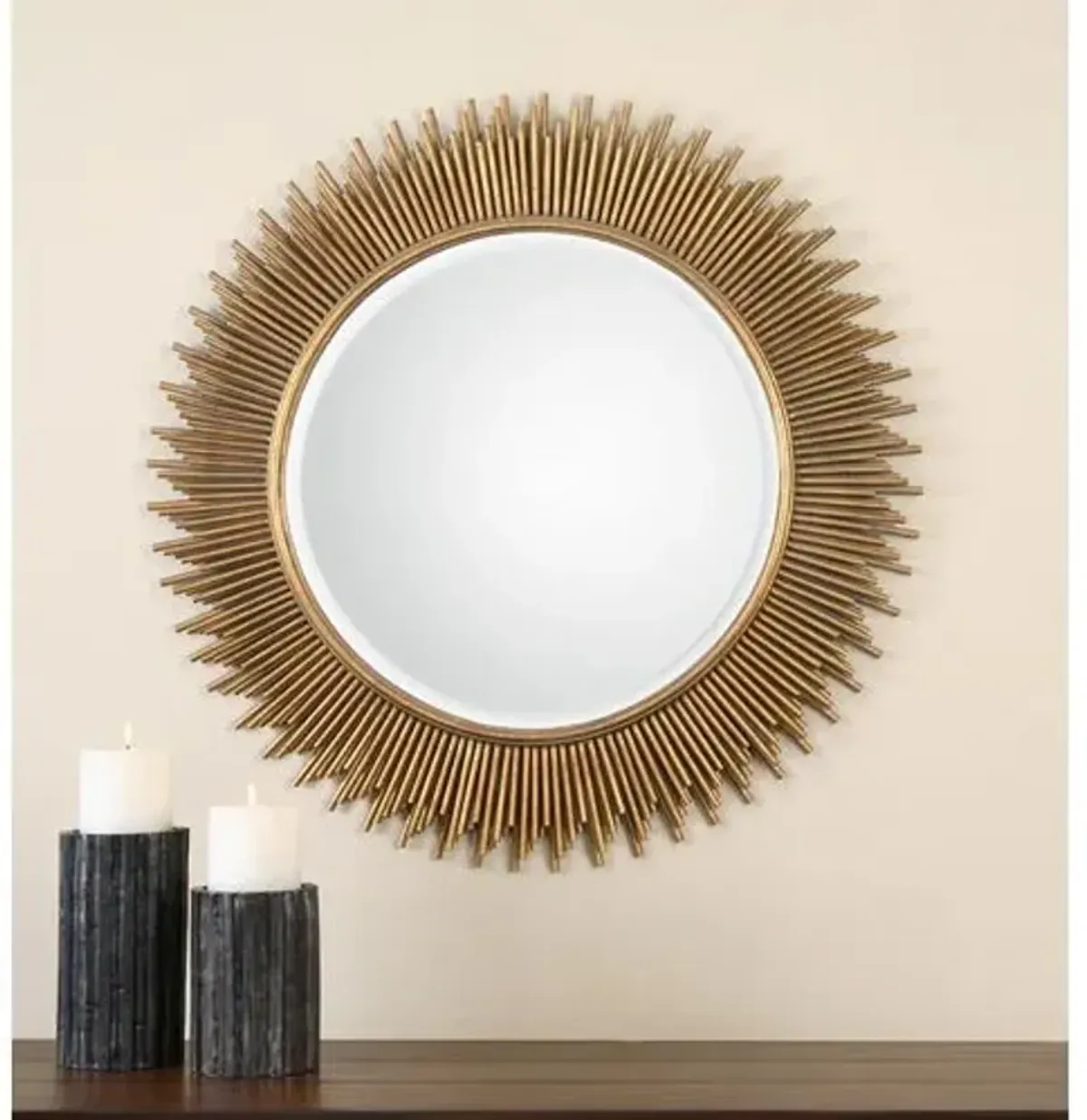 Eula 36" Round Wall Mirror - Gold Leaf