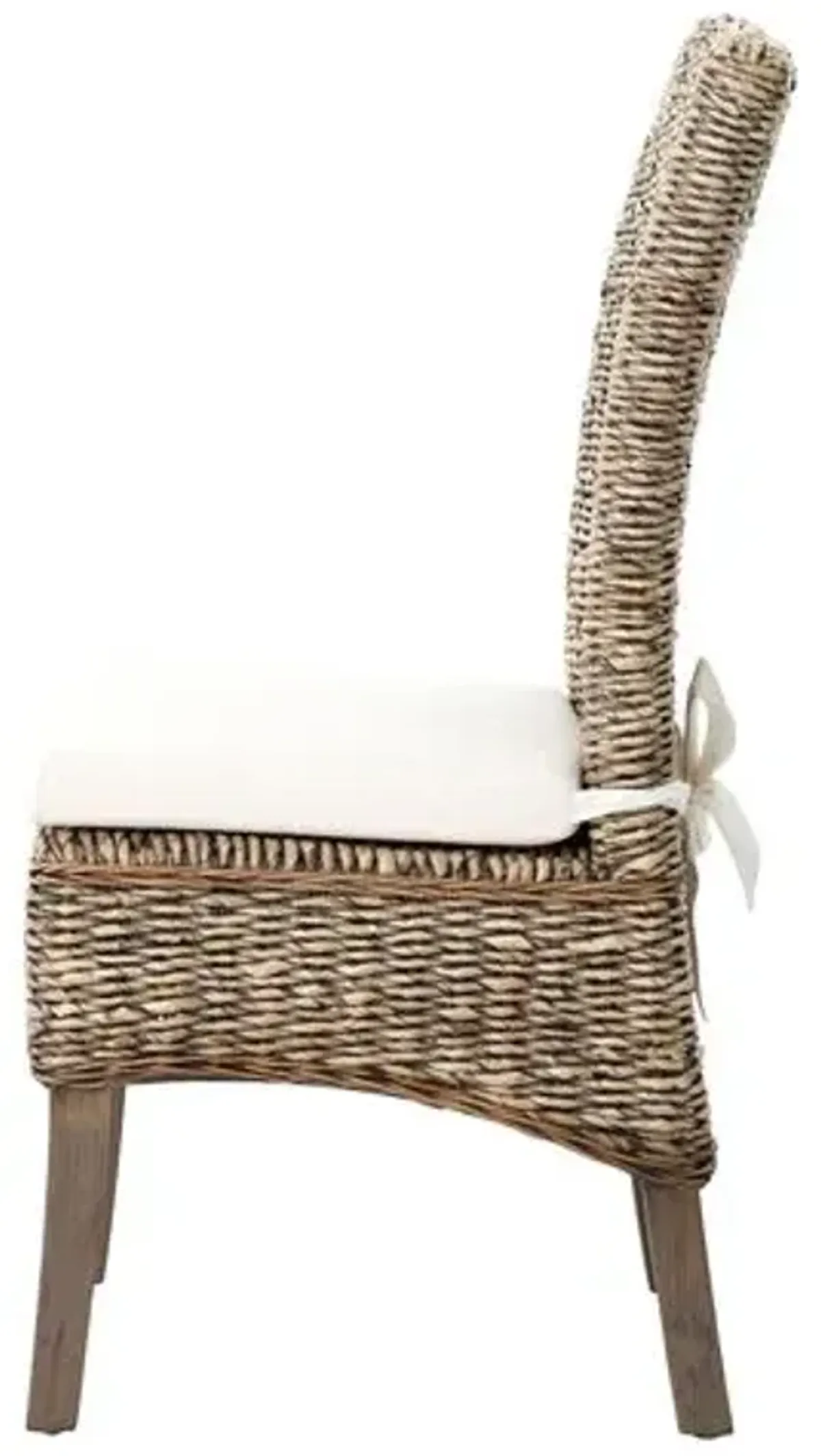 Mae Banana-Leaf Dining Chair - Gray/Cream - White