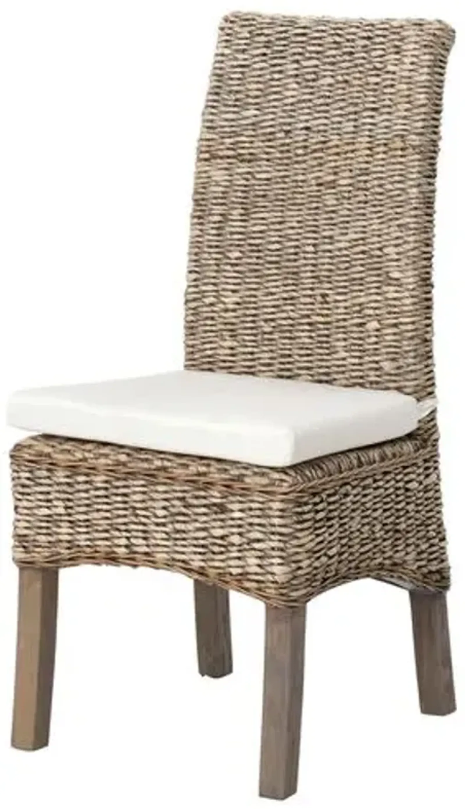 Mae Banana-Leaf Dining Chair - Gray/Cream - White