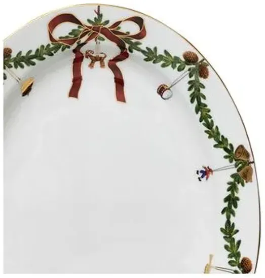 Star Fluted Oval Platter - Large - Royal Copenhagen - Handcrafted - White