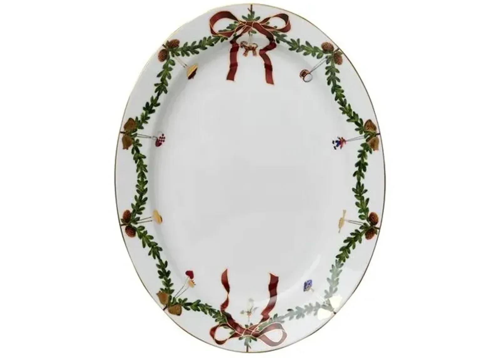 Star Fluted Oval Platter - Large - Royal Copenhagen - Handcrafted - White