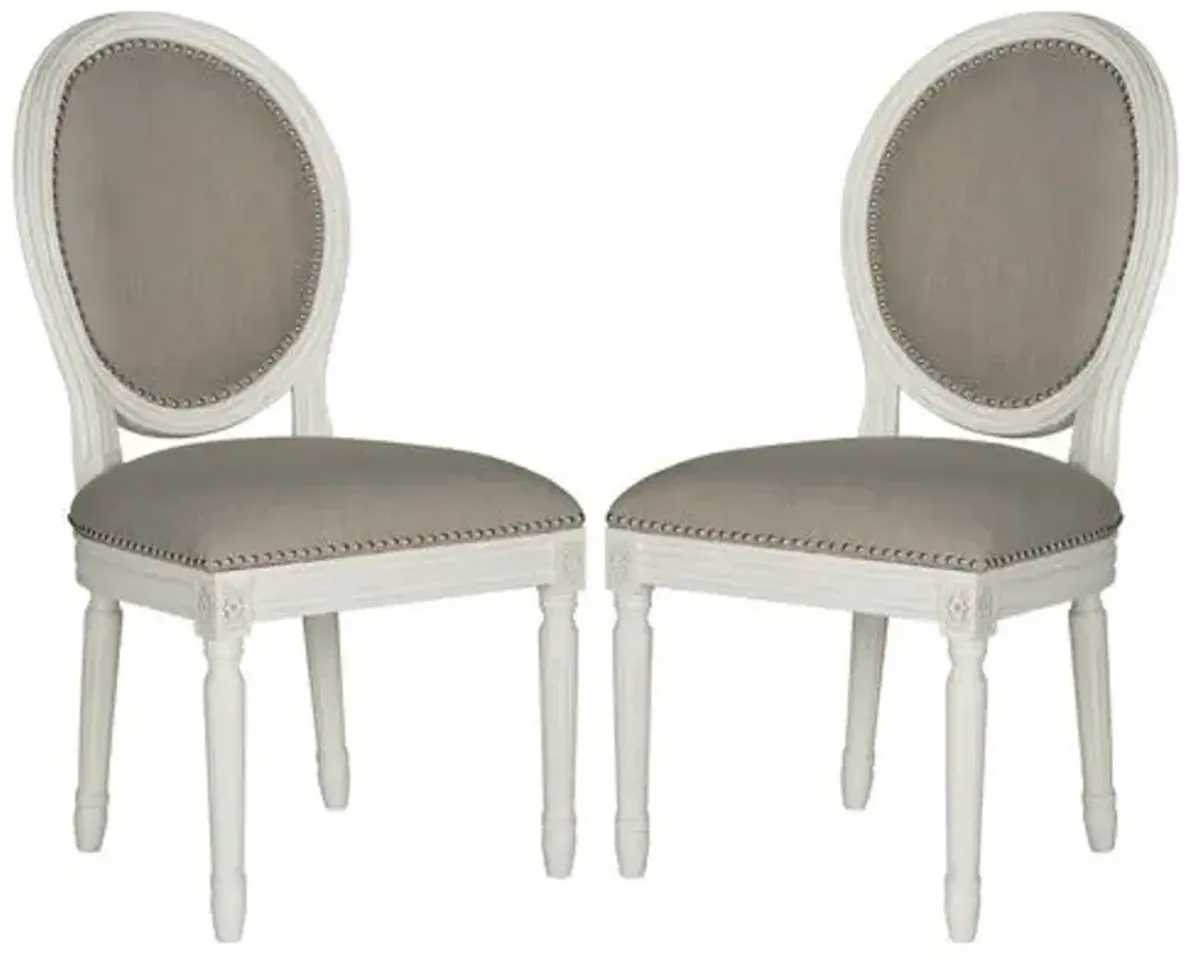 Set of 2 Haden Linen Side Chairs - Gray