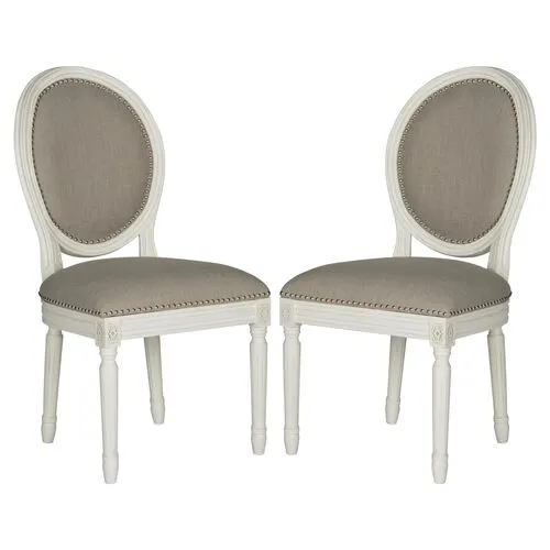 Set of 2 Haden Side Chairs - Gray Linen