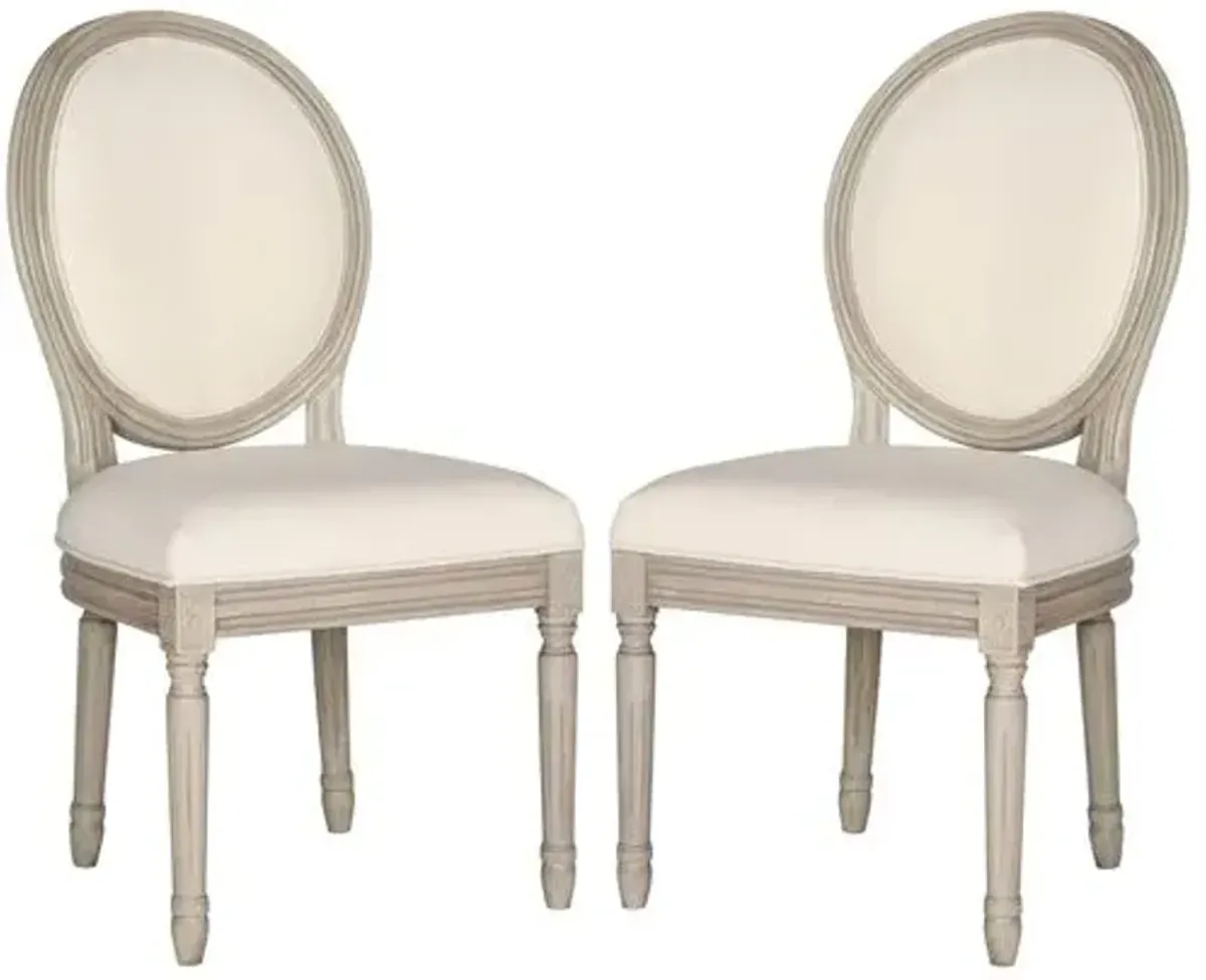 Set of 2 Haden Side Chairs - Washed Beige