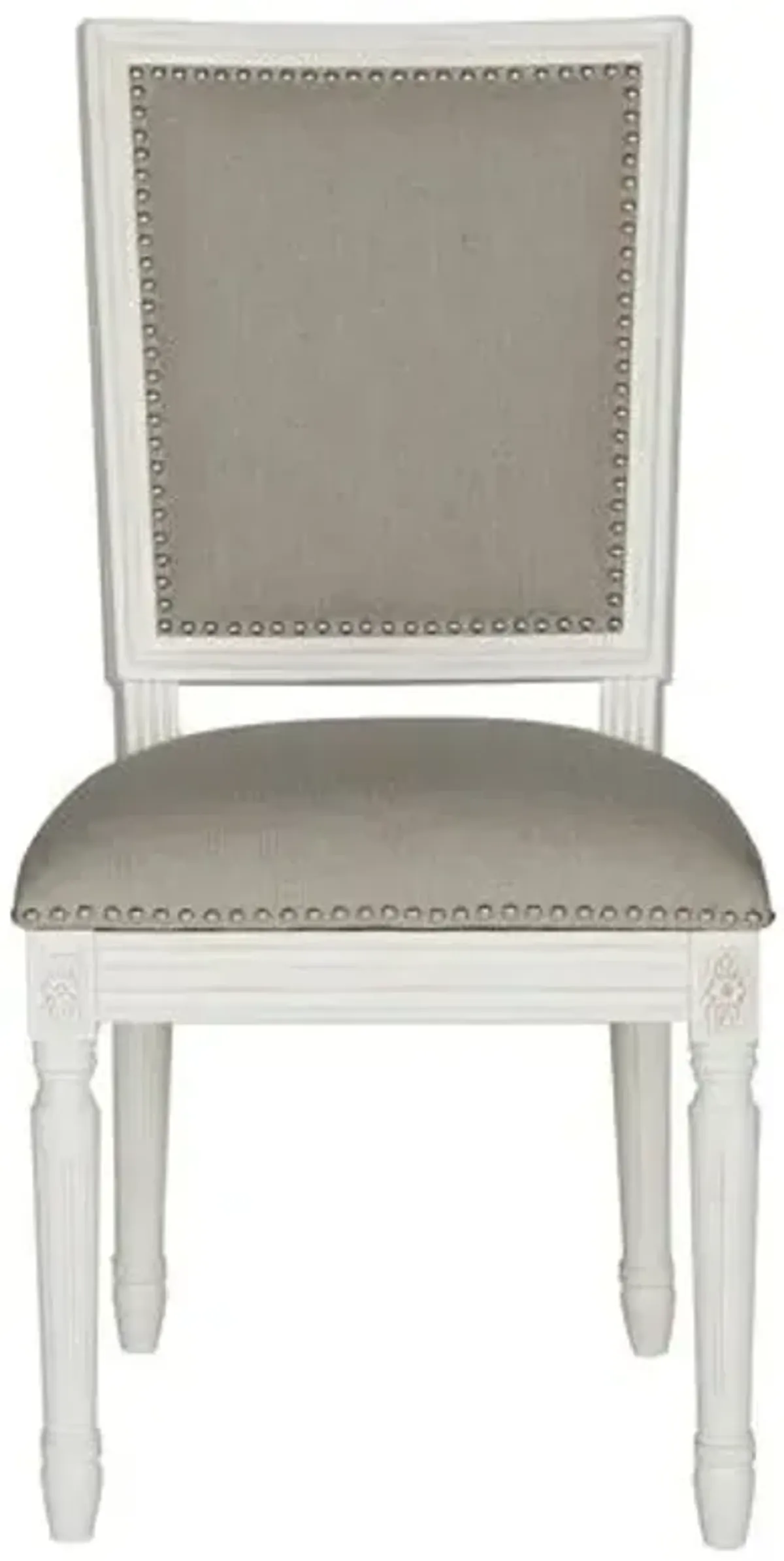 Light-Gray Linen Side Chairs - Set of 2