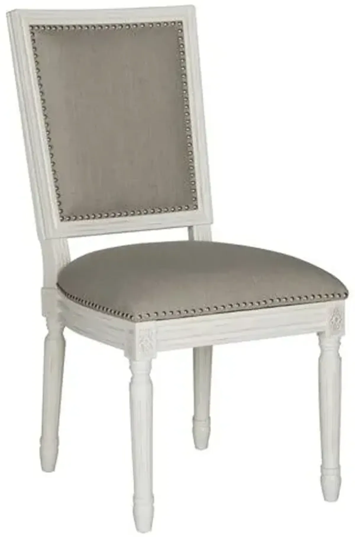 Light-Gray Linen Side Chairs - Set of 2