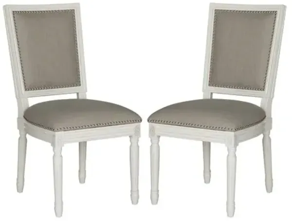 Set of 2 Lucy Linen Side Chairs - Gray