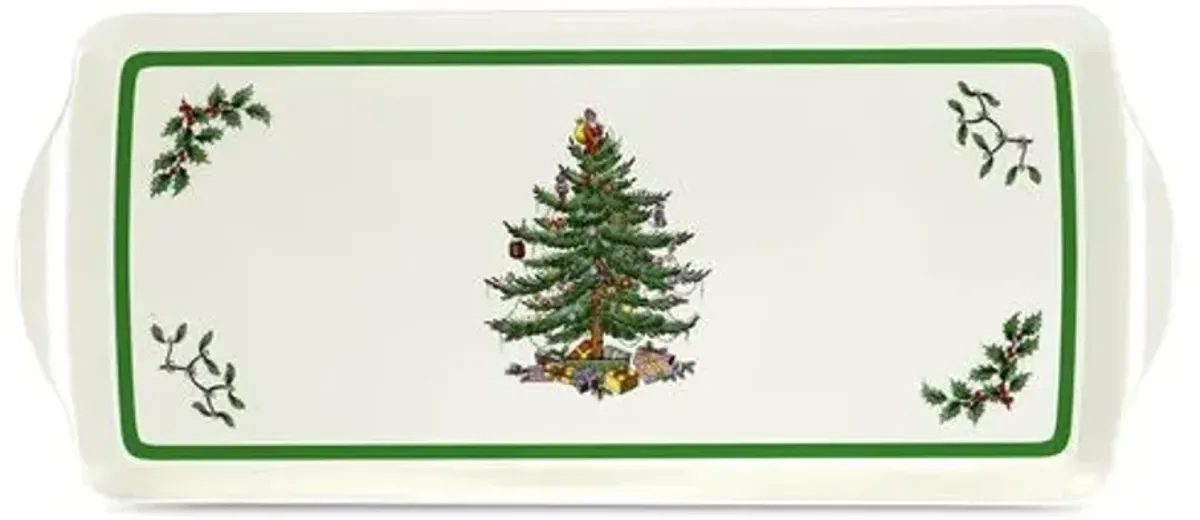 Spode Christmas Tree Sandwich Tray - Green