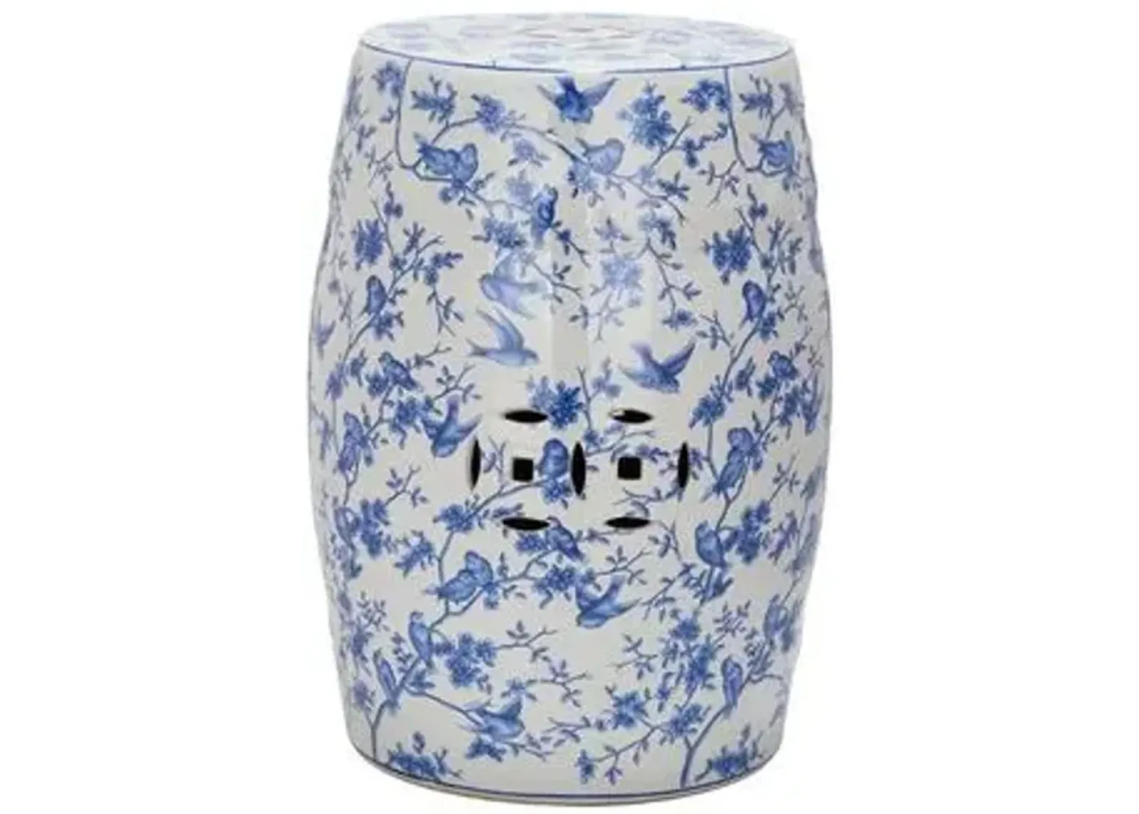 Oshry Garden Stool - Blue/White