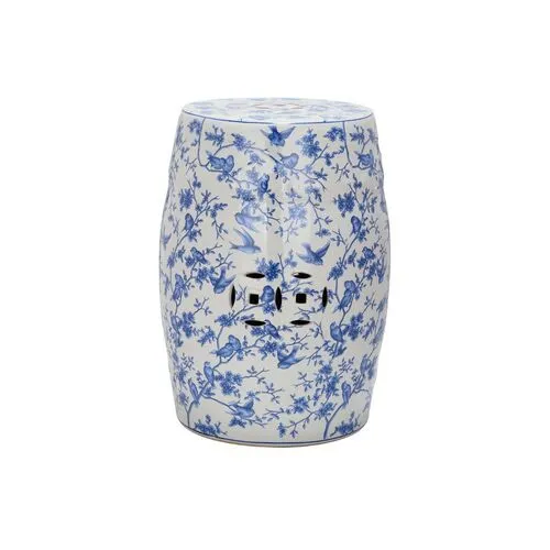 Oshry Garden Stool - Blue/White