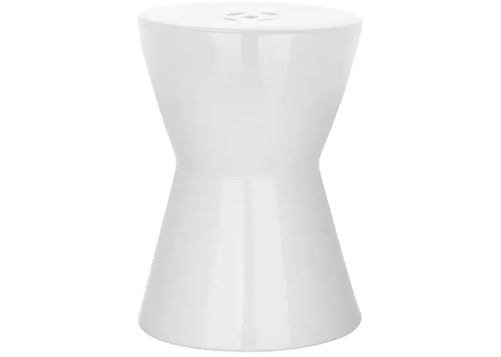 Leander Garden Stool - White