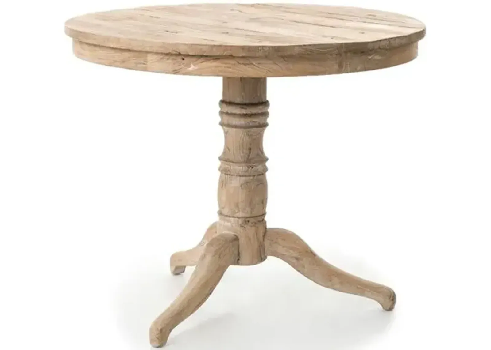 Wilder Round End Table - Whitewash - Beige