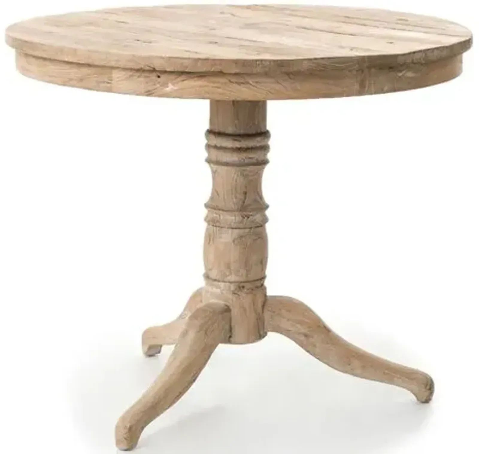 Wilder Round End Table - Whitewash - Beige