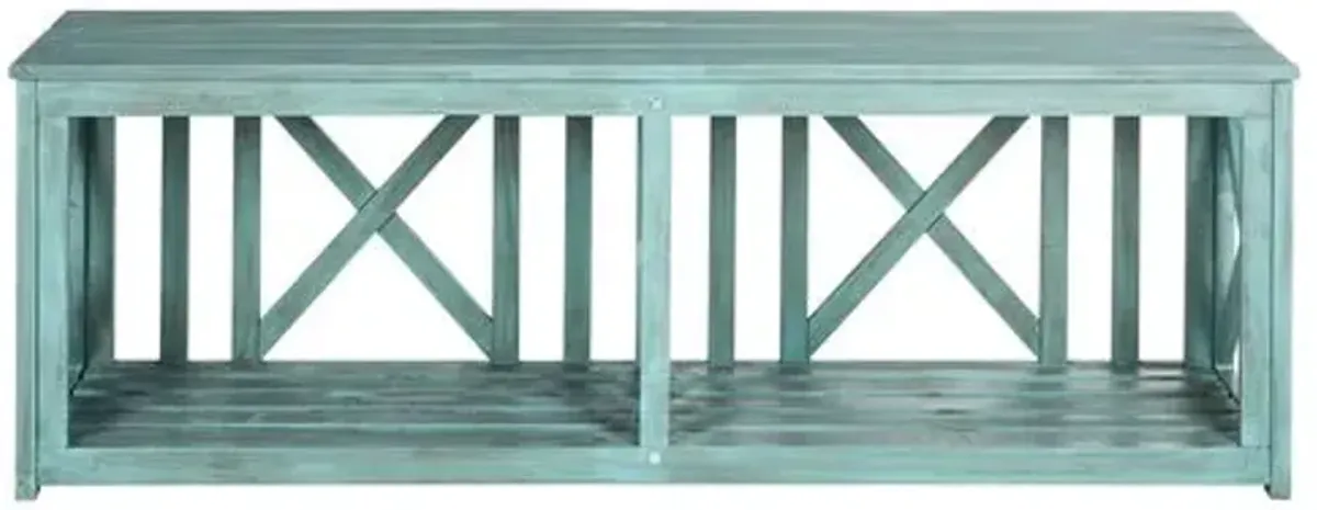 Brewer Outdoor Bench - Aqua - Blue