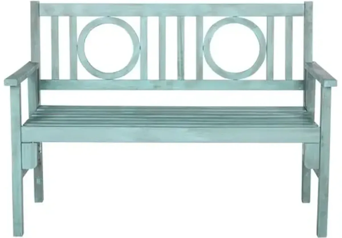 Piedmont Outdoor Bench - Aqua - Blue