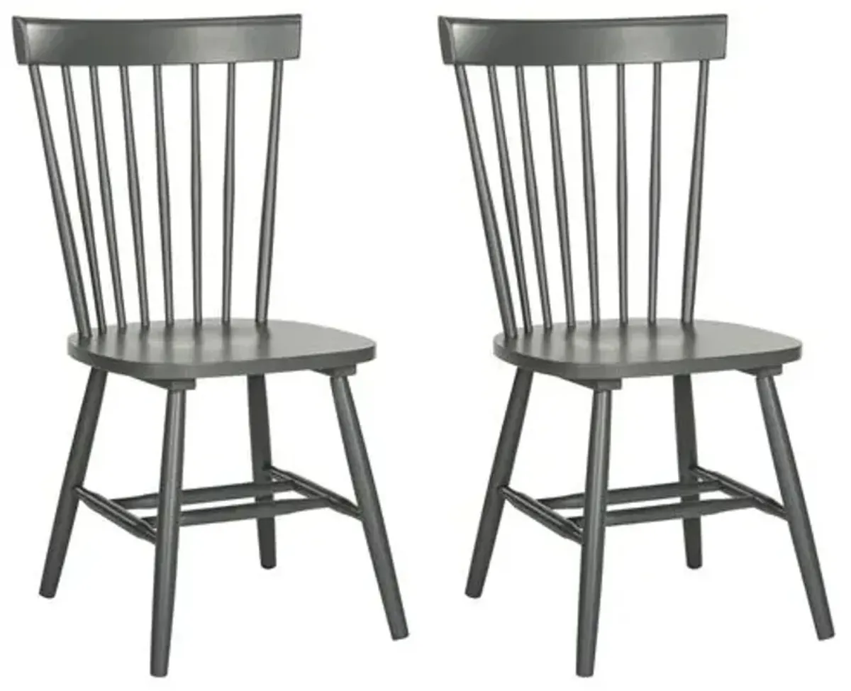 Set of 2 Abigail Side Chairs - Charcoal - Gray