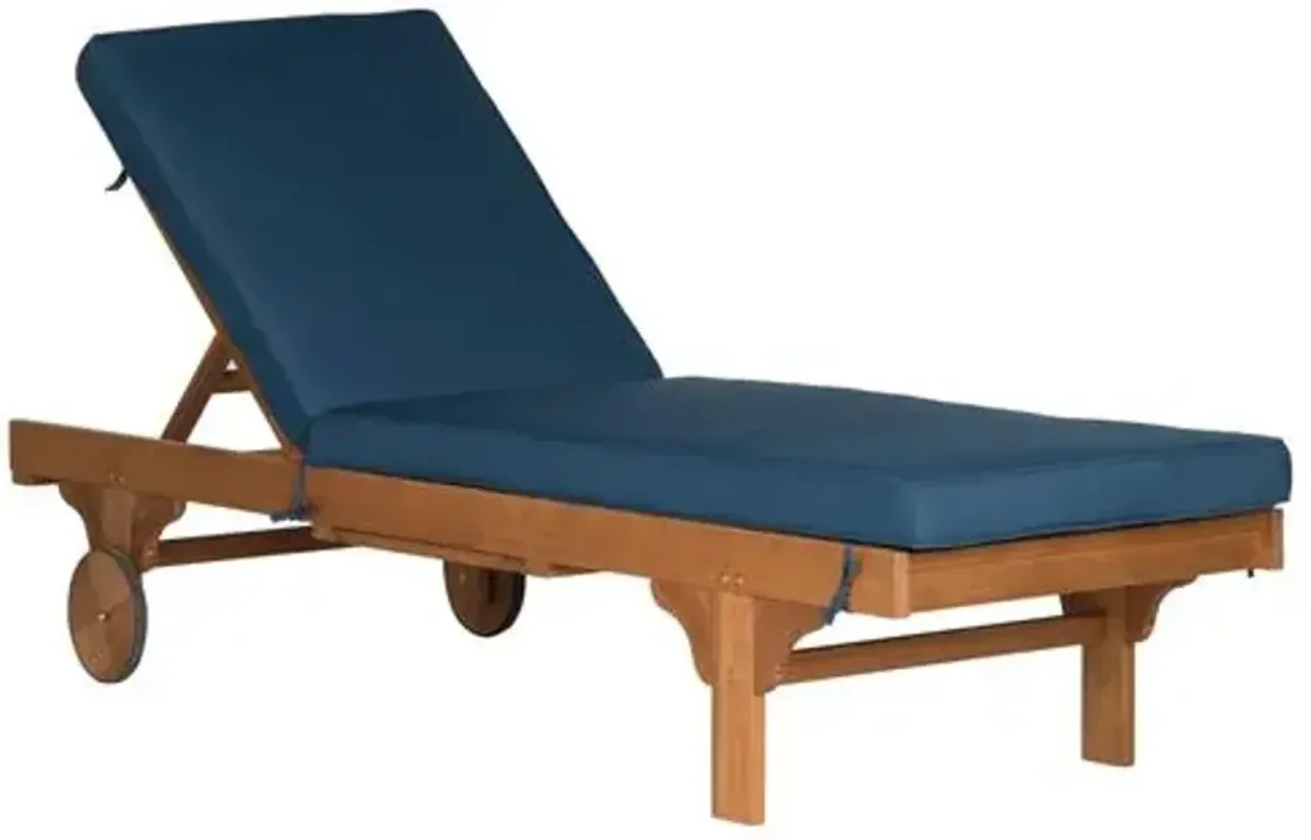 Siesta Eucalyptus Outdoor Chaise - Blue - Comfortable, Sturdy, Stylish, Weatherproof, Weatherproof