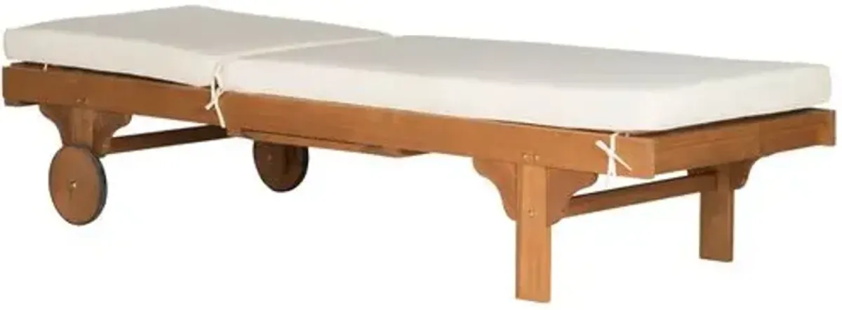 Siesta Eucalyptus Outdoor Chaise - Beige - Comfortable, Sturdy, Stylish, Weatherproof, Weatherproof