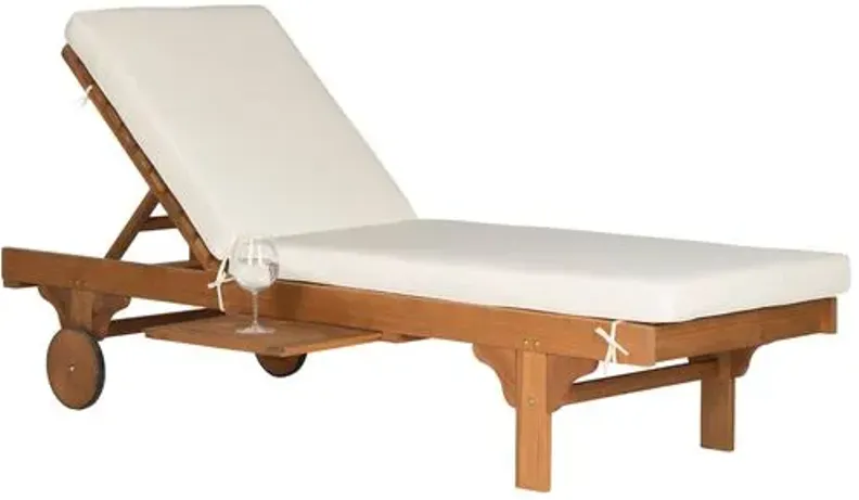 Siesta Eucalyptus Outdoor Chaise - Natural/White - Beige - Comfortable, Sturdy, Stylish