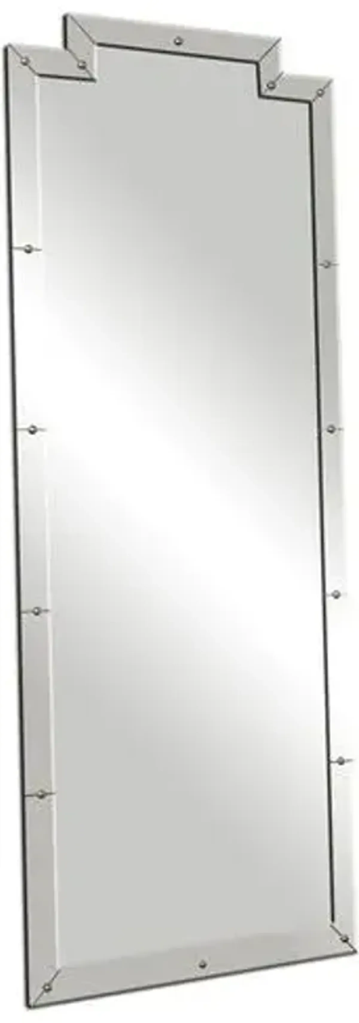 Lynda Beveled Floor Mirror - Mirrored - Gray