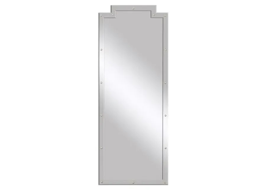 Lynda Beveled Floor Mirror - Mirrored - Gray