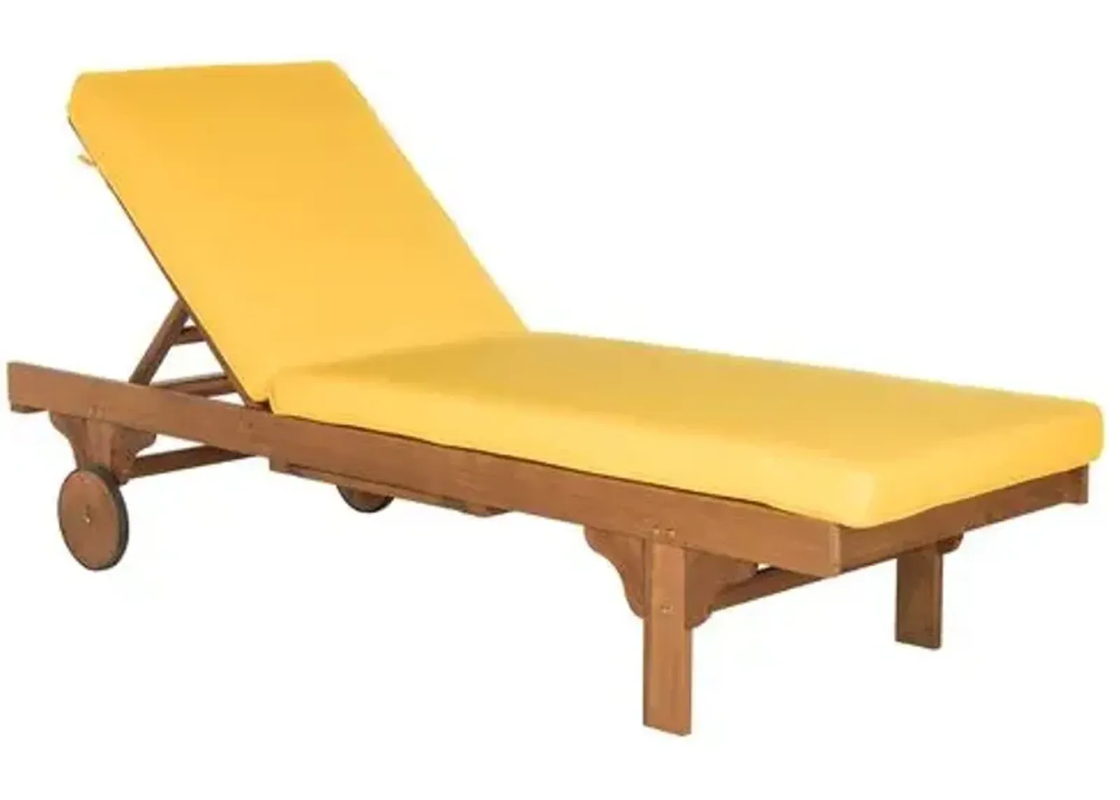 Siesta Eucalyptus Outdoor Chaise - Natural/Yellow - Comfortable, Sturdy, Stylish, Weatherproof, Weatherproof