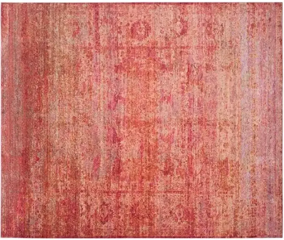 Nancy Overdyed Rug - Red/Gold - Red