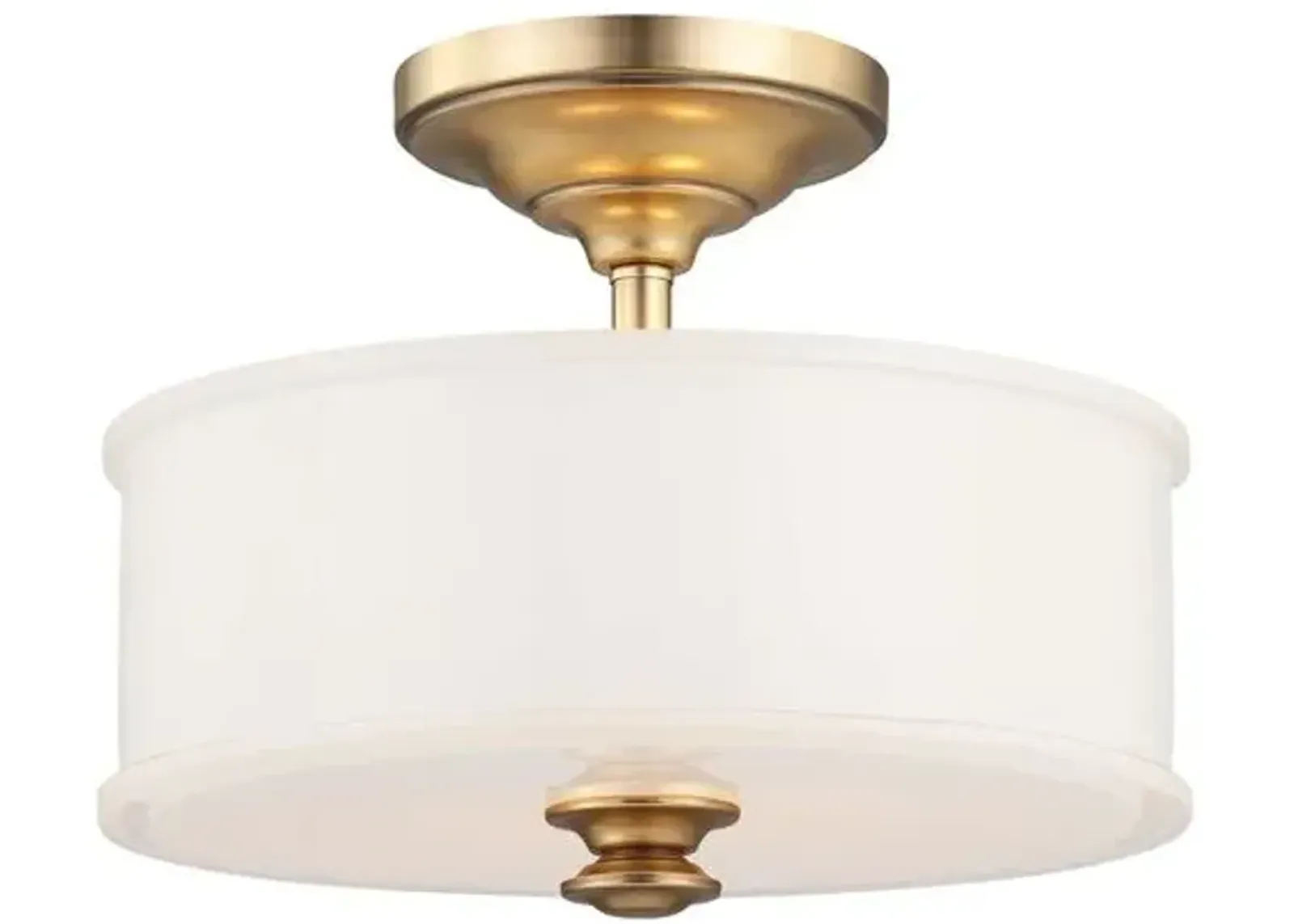 Billy 2-Light Semi Flush - Gold - White