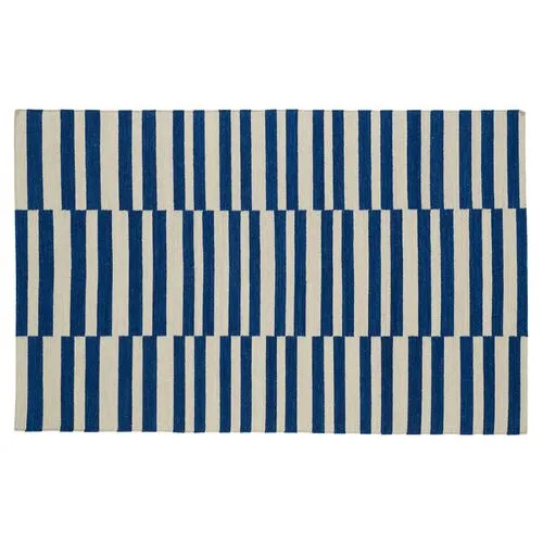 Anna Flat-Weave Rug - Navy - Blue - Blue