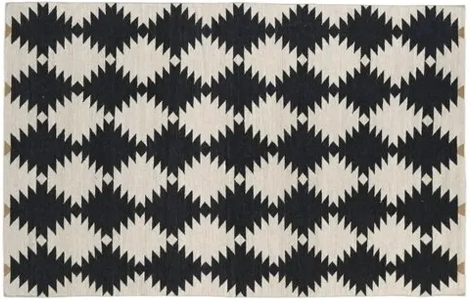 Elsa Flat-Weave Rug - Black - Black