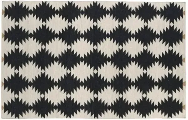 Elsa Flat-Weave Rug - Black - Black