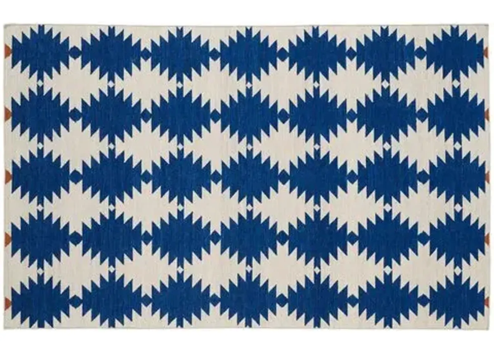 Elsa Flat-Weave Rug - Navy/Beige - Blue - Blue