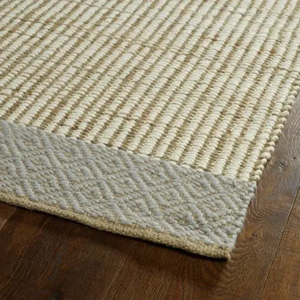 Woven Tribal Jute-Blend Rug - Ivory - Ivory