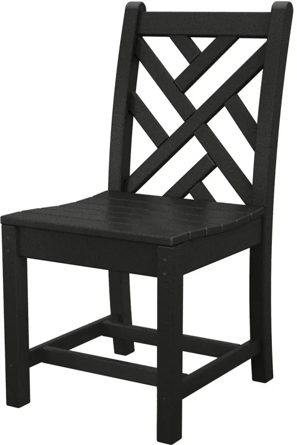 Chippendale Outdoor Dining Side Chair, Black