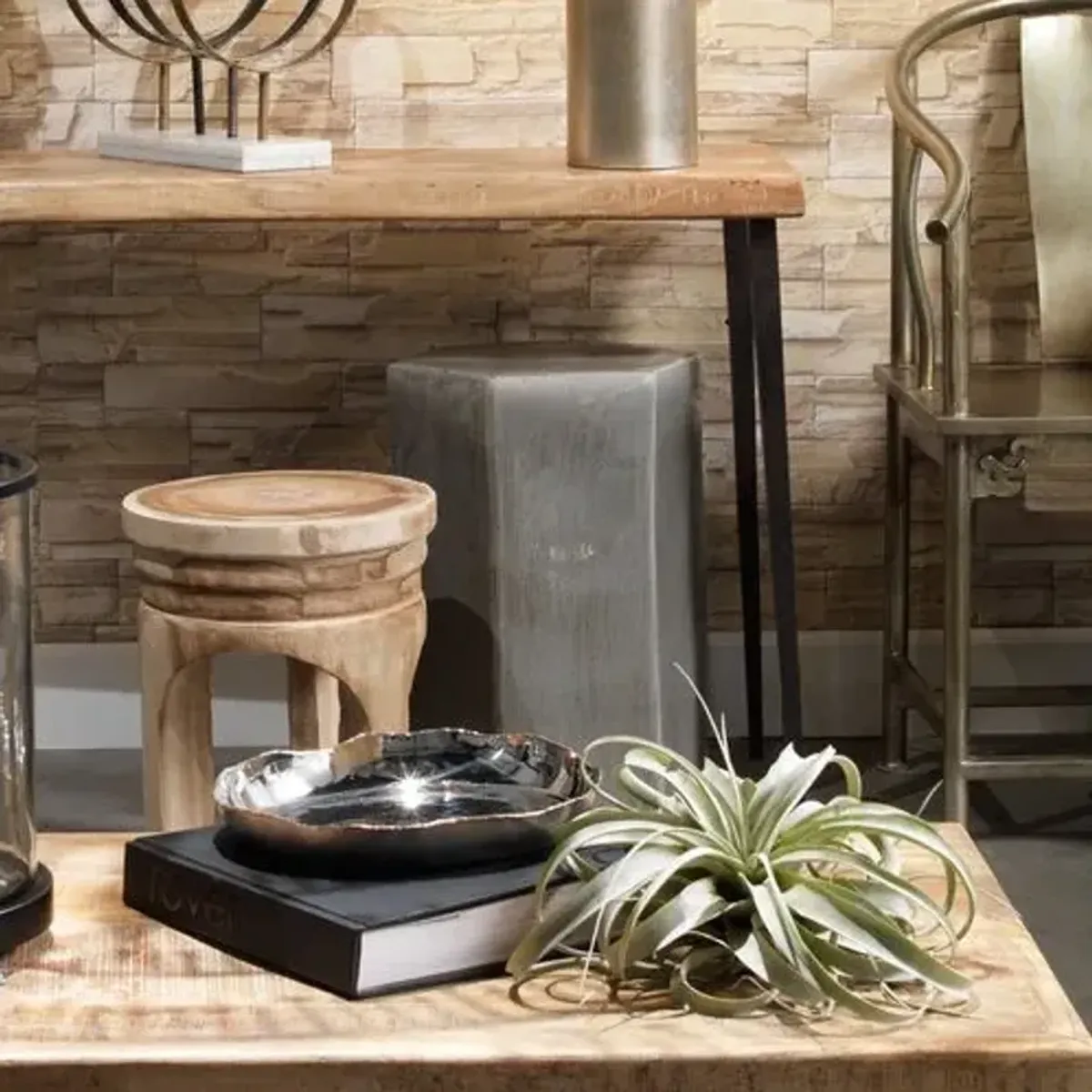Porto Outdoor Ceramic Side Table - Jamie Young Co. - Gray