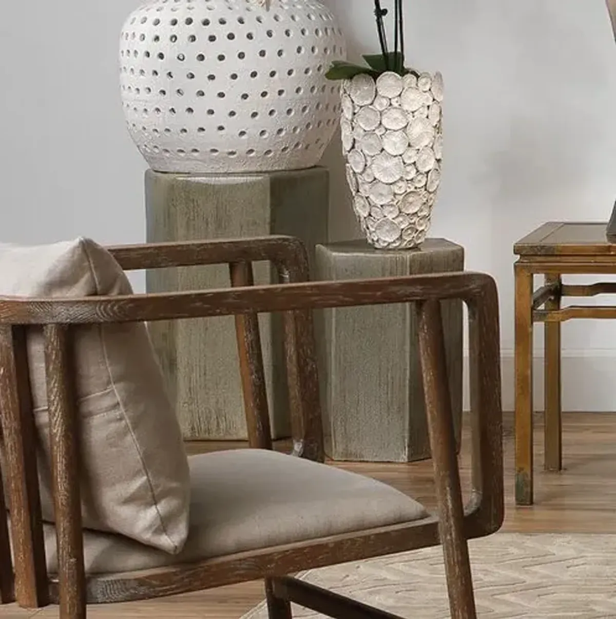 Porto Outdoor Ceramic Side Table - Jamie Young Co. - Beige