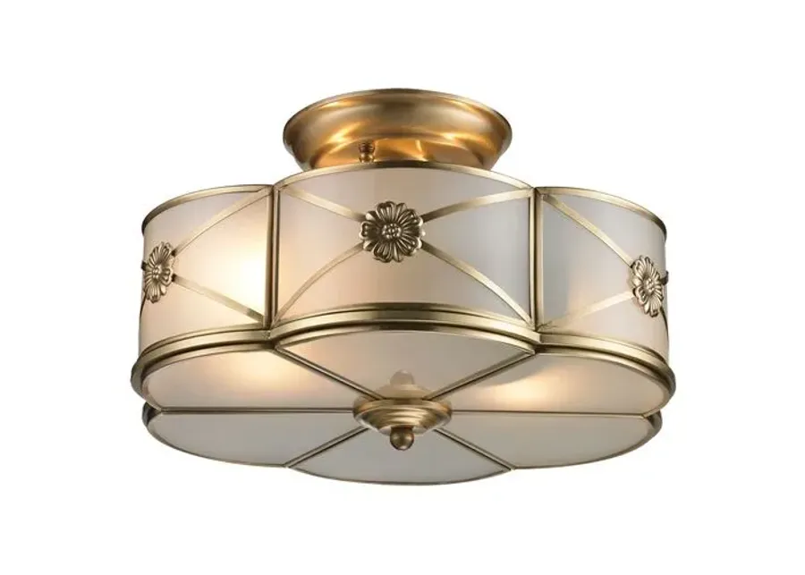 Preston 2-Light Semi Flush - Brass - Gold