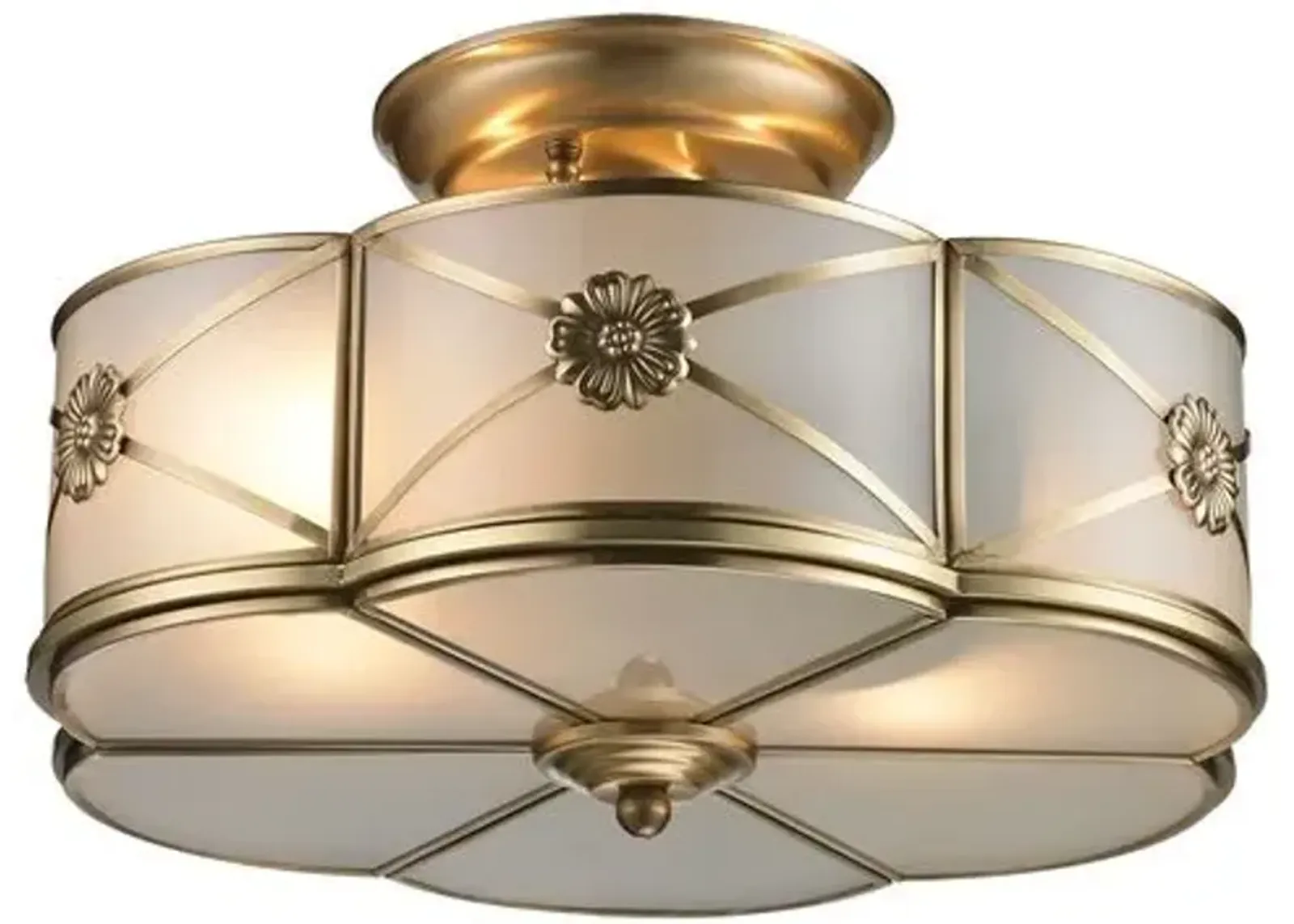 Preston 2-Light Semi Flush - Brass - Gold