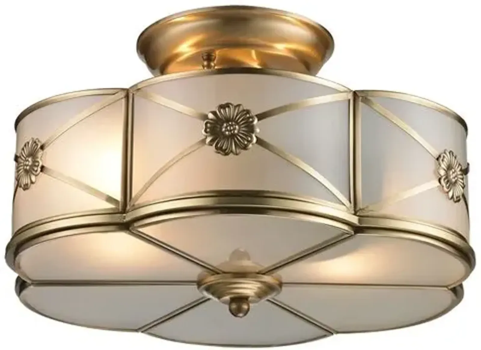 Preston 2-Light Semi Flush - Brass - Gold