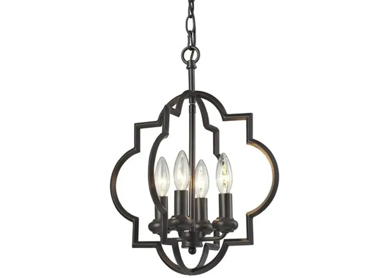 4-Light Quatrefoil Pendant - Bronze - Black