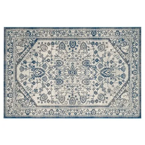 Flavie Jute-Blend Rug - Silver/Blue - Blue