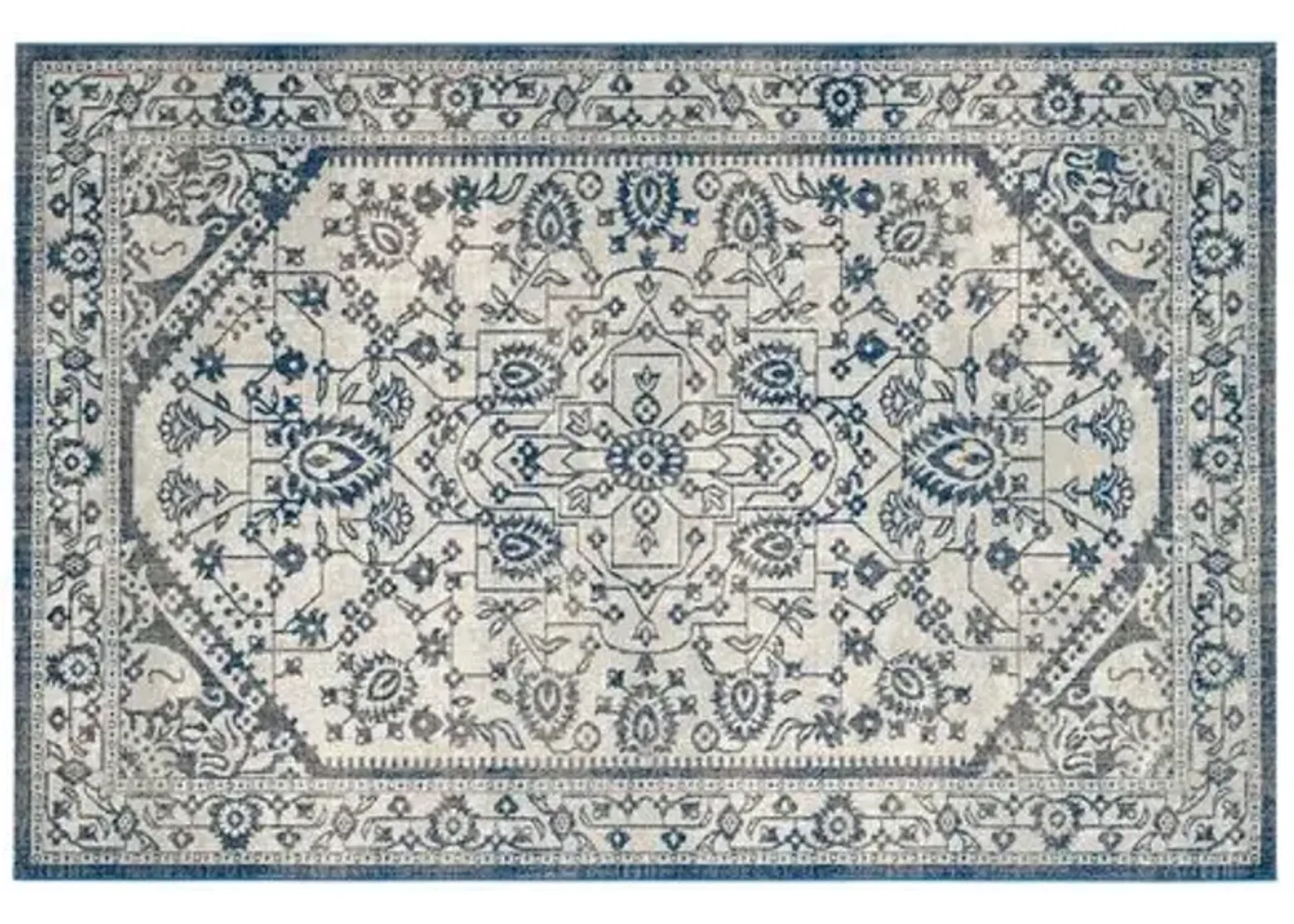 Flavie Jute-Blend Rug - Silver/Blue - Blue