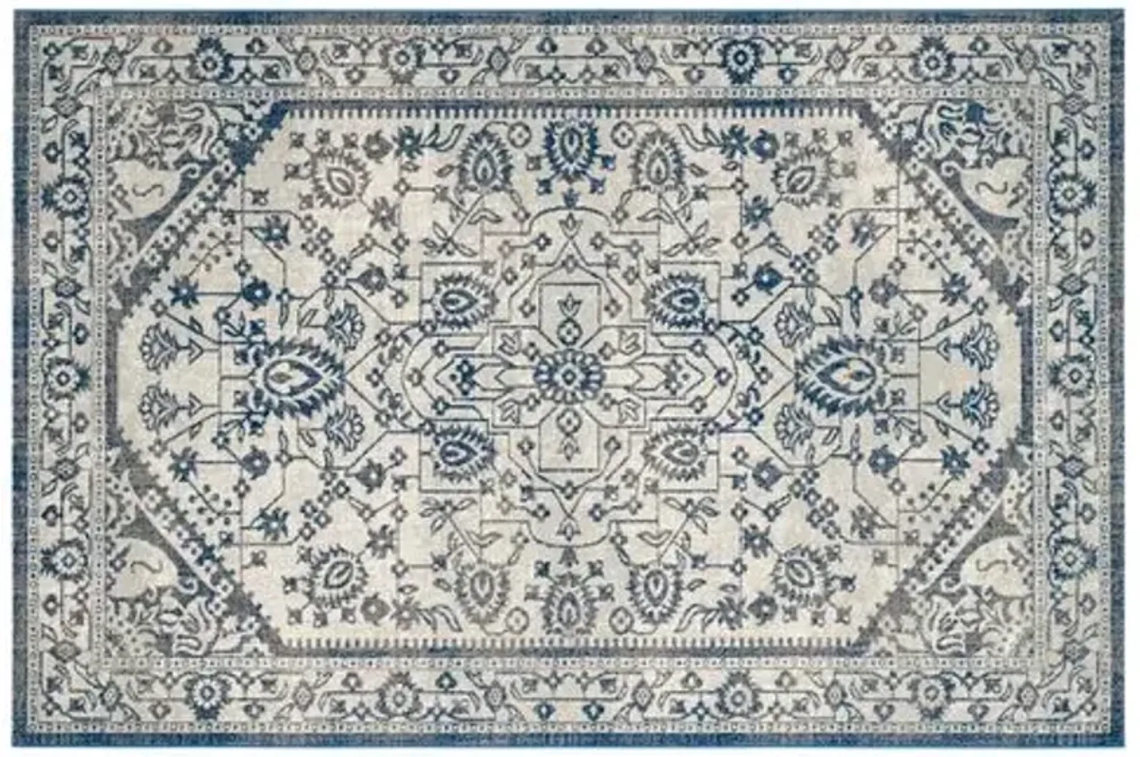 Flavie Jute-Blend Rug - Silver/Blue - Blue